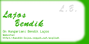 lajos bendik business card